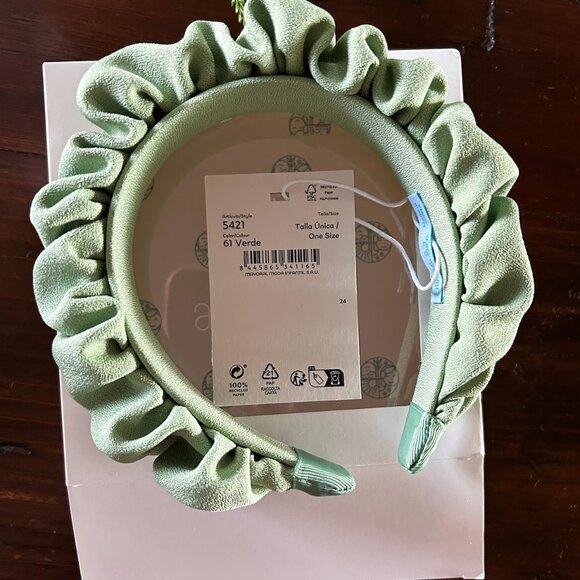 Chic green crêpe jumpsuit for girls by Abel & Lula size 10- - Picture 9 of 9